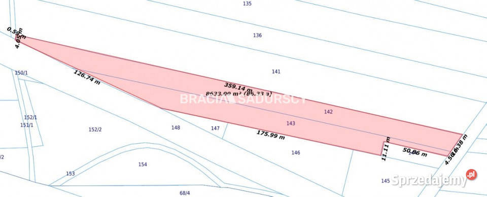 Grunt 8700m2 Rudno małopolskie sprzedam