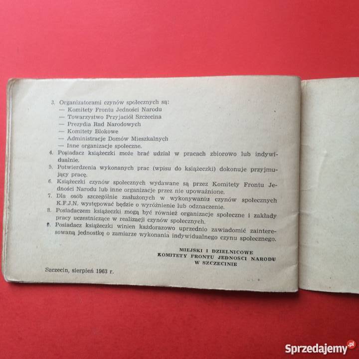 684 Książeczka Czynów Społecznych Szczecin