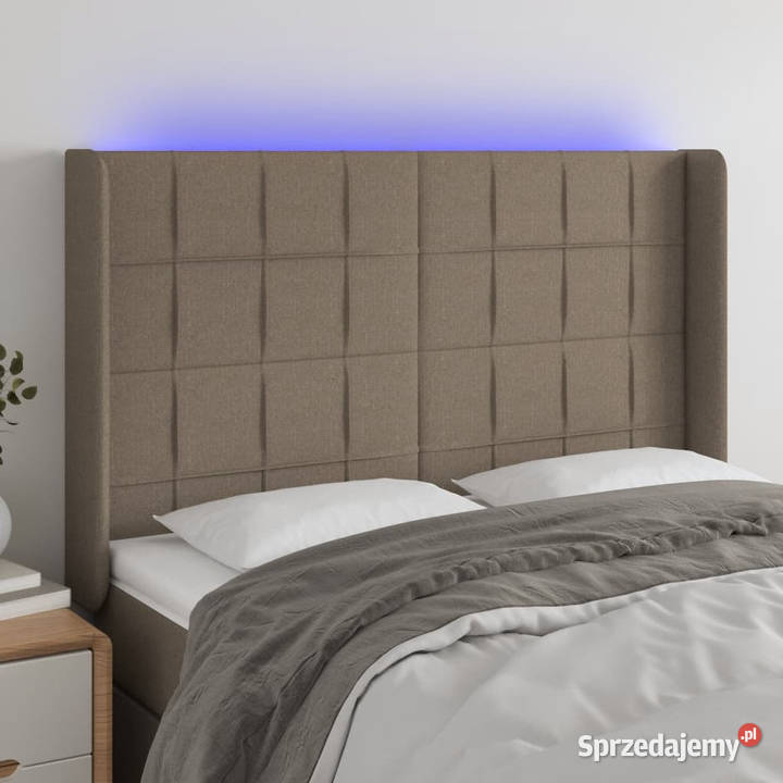 Zagłówek do łóżka z LED taupe 147x16x118128 mazowieckie Warszawa