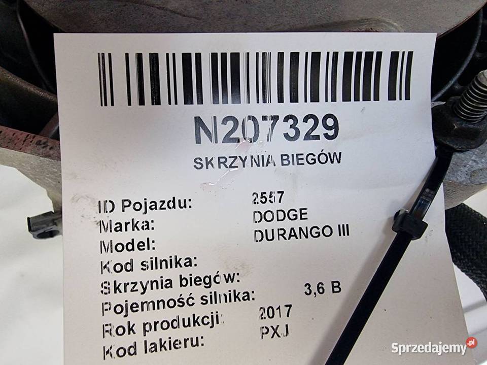 SKRZYNIA BIEGÓW DODGE DURANGO III osobowe kujawsko-pomorskie Lipno sprzedam