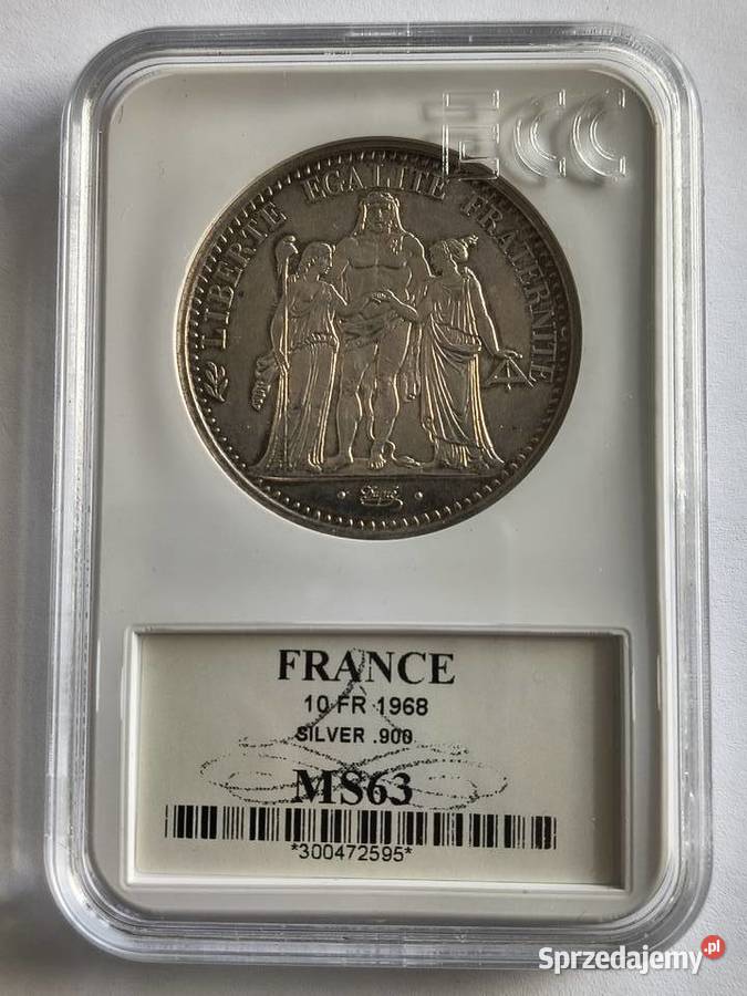 10 franków 1968 Francja Herkules srebro Ag 900 zachodniopomorskie
