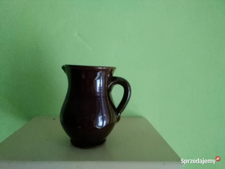 dzbanuszek ceramiczny szkliwiony z uchem Łódź