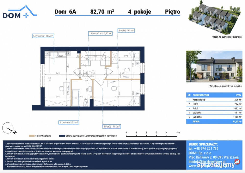 Nowoczesny dom 4 pokoje ogród miejsca postojowe bliźniak sprzedam