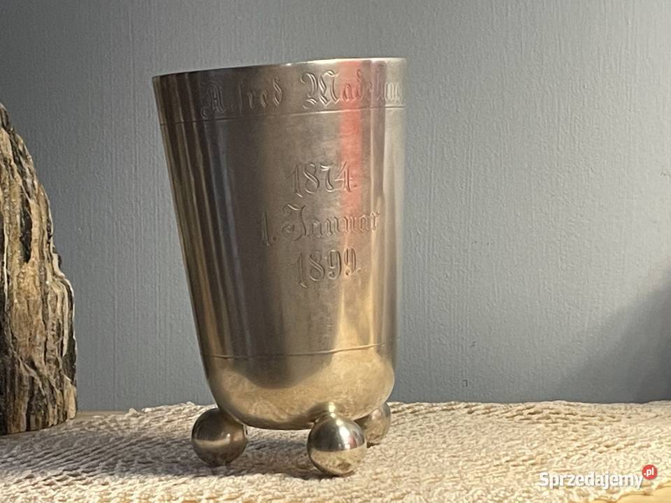 Srebro Kubek na 3 kulkach Niemcy XIX wiek dolnośląskie Jelenia Góra