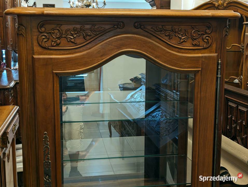 Wspaniała witrynaserwantka ludwikowska ciemny Dąbrowa Górnicza