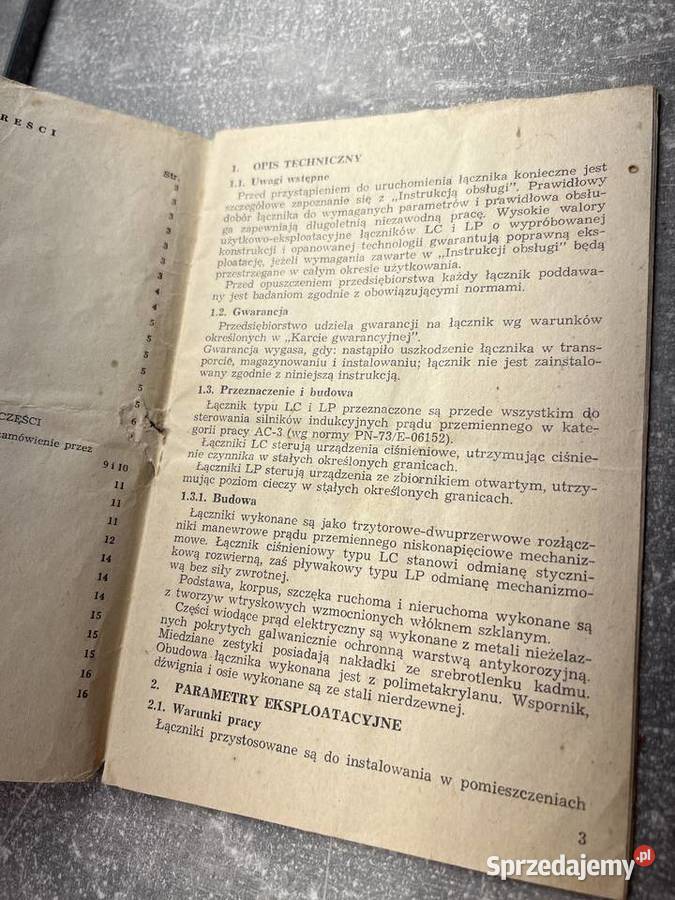 Instrukcja obsługi i dane techniczne łącznik podkarpackie sprzedam