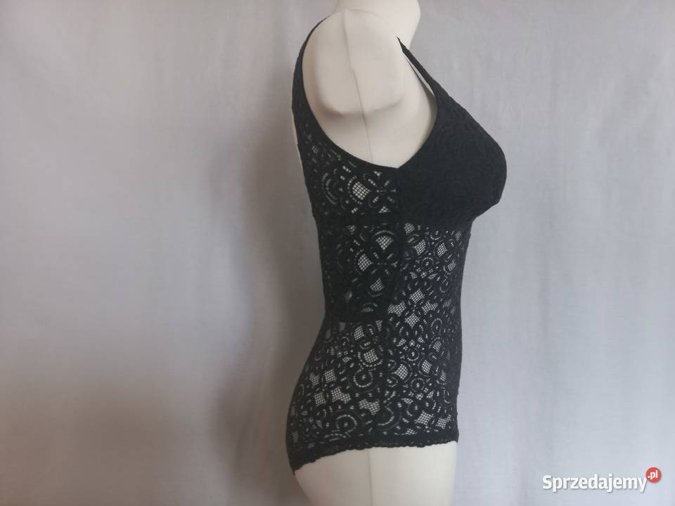 Body czarne Bluzka r 3638 ażur NOWE Białystok