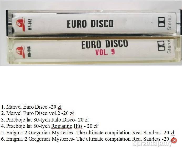 kasety Marvel Euro Disco Przeboje lat 80 Enigma filmowa świętokrzyskie Kielce