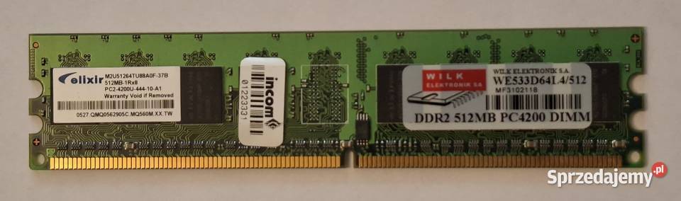 Pamięć Elixir M2U51264TU88A0f37B 512MB DDR2 lubuskie Zielona Góra