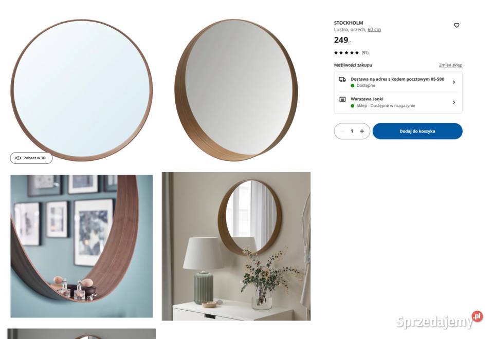 Super okazja lustro Stockholm IKEA pol ceny