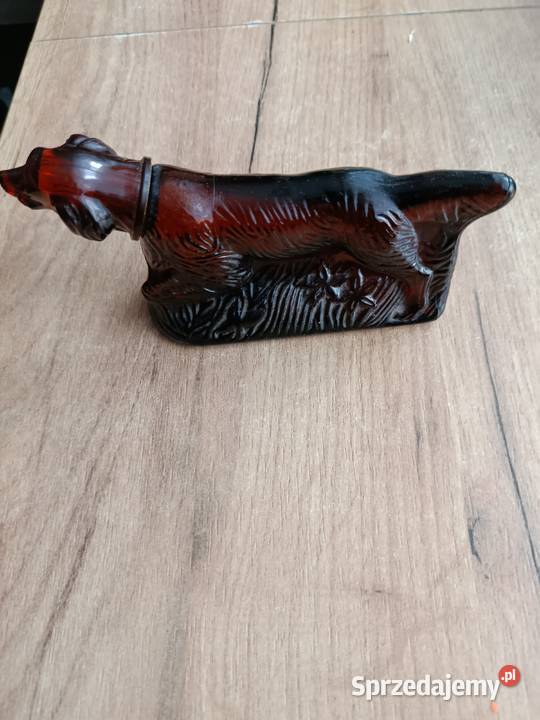 Szklana figurka pies Avon vintage prl perfumach