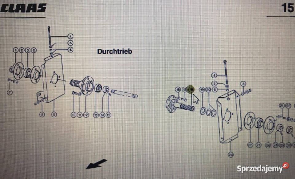 CLAAS 00 0753 365 3CLAAS V900V700 wałek napędu Jastrzębniki