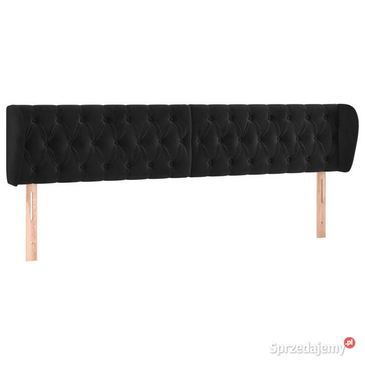 Zagłówek uszak czarny 203x23x7888 aksamitny