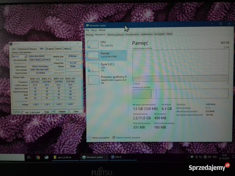 Sh DDR4 8GB PC4 2666 RAM laptopowy SODIMM Intel sprzedam