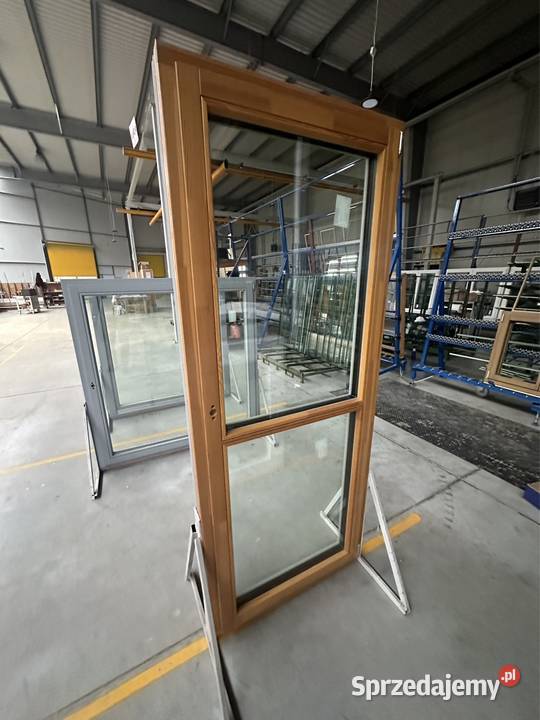Okno balkonowe drewniane 860x2100 Strzelno