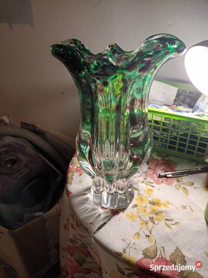 Wazon artystyczny z grubego szkła Bielsko-Biała