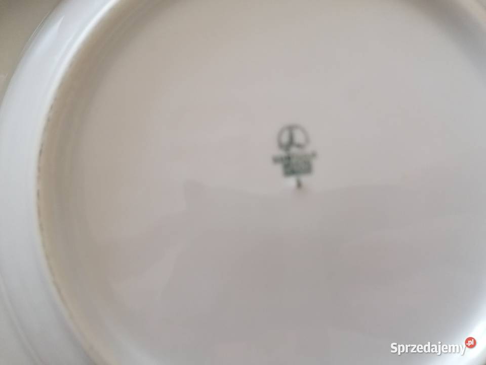 Talerz głęboki z niebieskim paskiem LUBIANASZTUK Talerze i talerzyki łódzkie Łódź