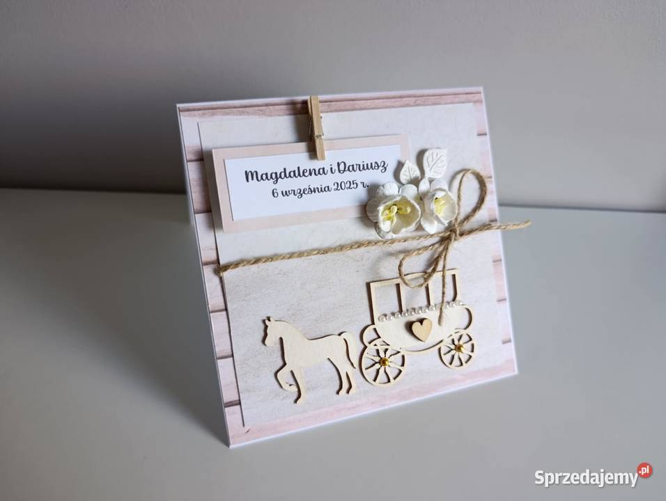 Personalizowana kartka ślubna ręcznie wykonana Łódź