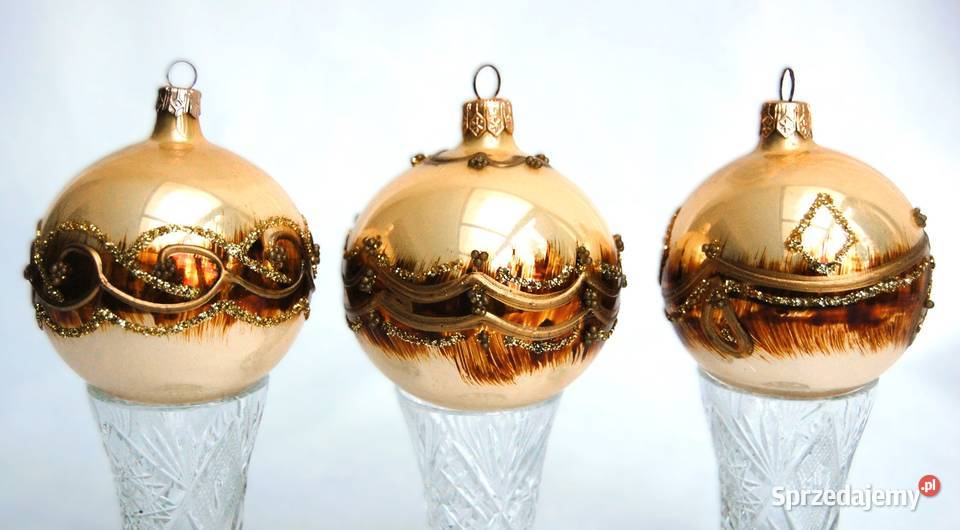 Stare bombki szklane ręcznie malowane wielokolorowy lubelskie Lublin