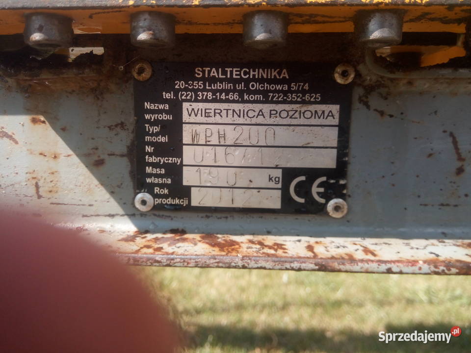 wiertnica hydrauliczna pozioma Rok produkcji 2012 Kolnik sprzedam