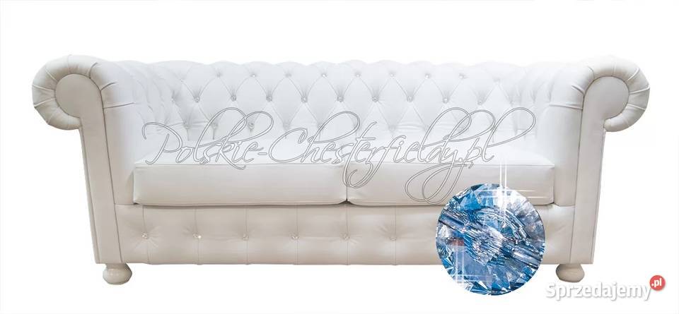 SOFA CHESTERFIELD CANON 2OS kryształki skóra 100cm małopolskie Kraków