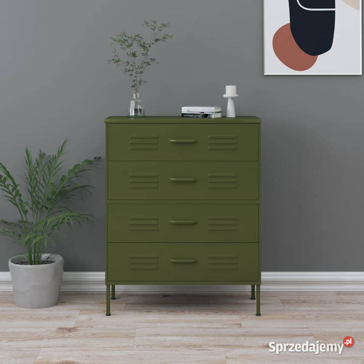 Szafka z szufladami oliwkowozielona 80x35x1015 mazowieckie Warszawa sprzedam