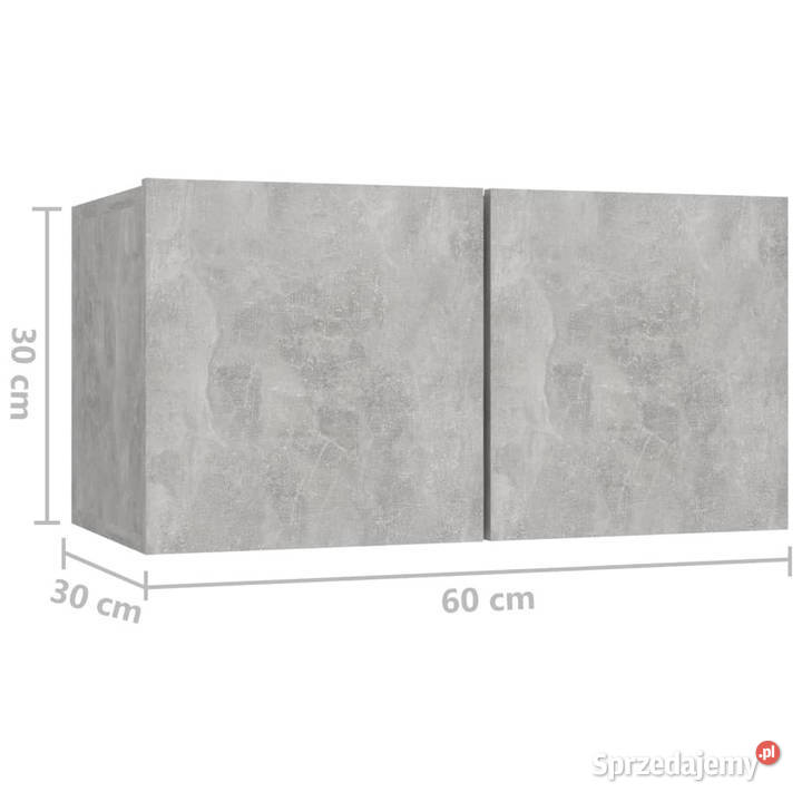 Szafki wiszące pod TV szarość betonu 60x30x30 RTV Warszawa