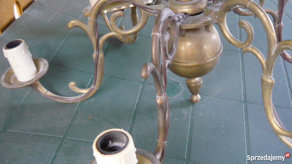 Żyrandol mosiężny z orłem Antyki, Sztuka, Kolekcje Myszków