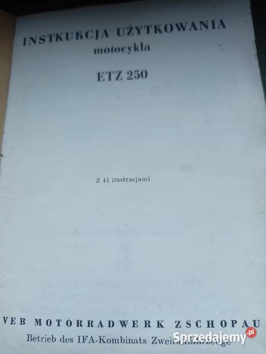 MZ ETZ 250 instrukcja obsługi Bydgoszcz