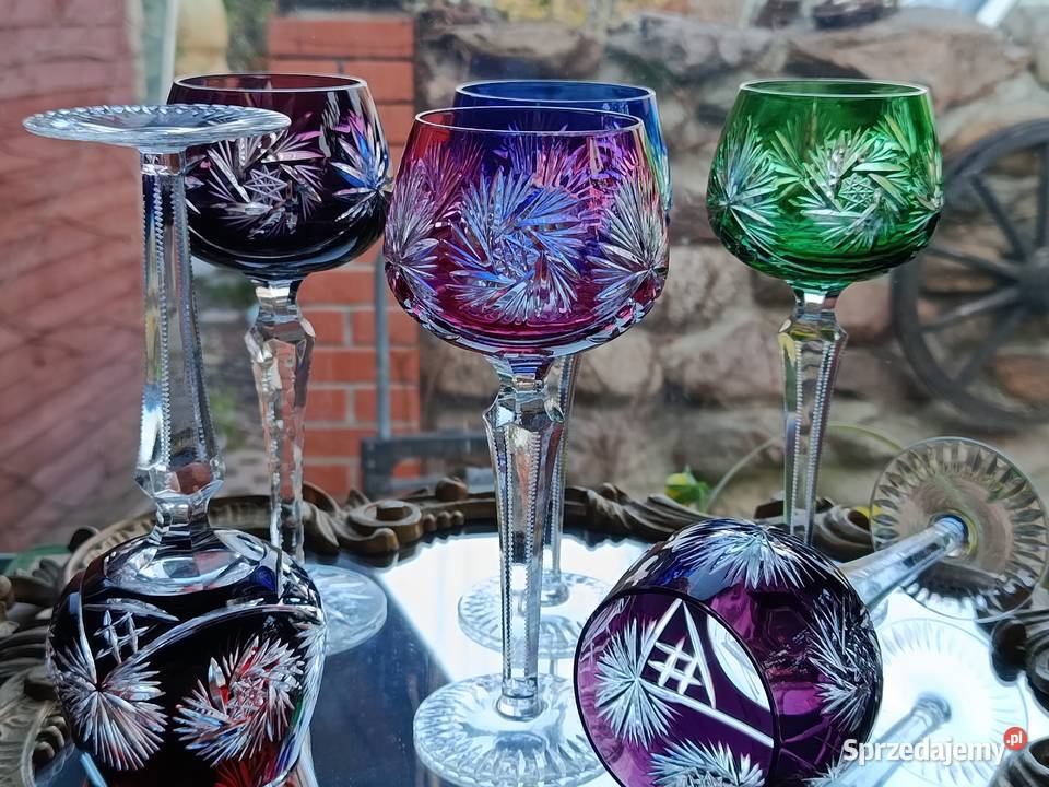 Śliczne kieliszki kryształowe Remery do wina Klenica