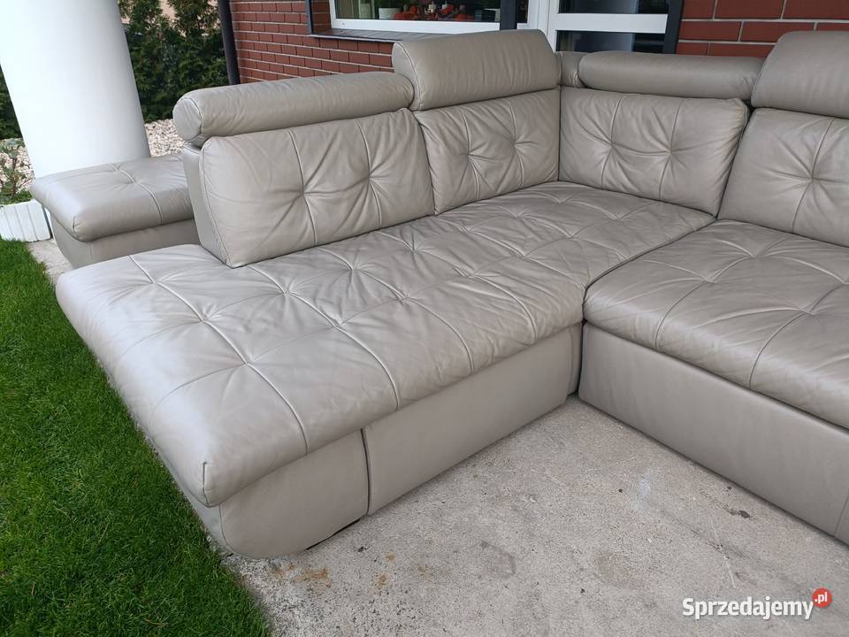 Sprzedam narożnik w kształcie litery U ze skóry Komplety wypoczynkowe Konin