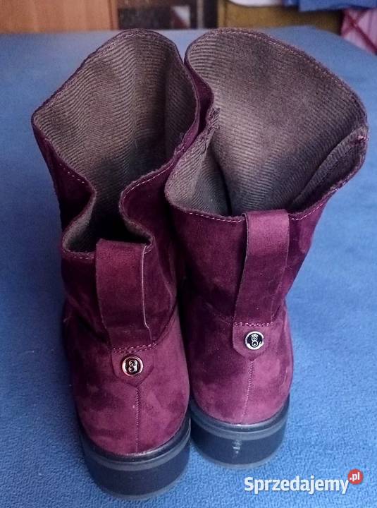 Zamszowe botki damskie na płaskim obcasie opolskie Opole