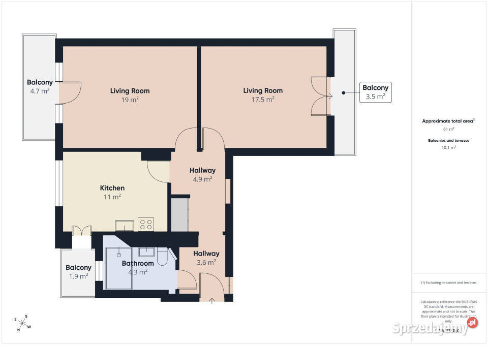 Sopot Dolny Sopot mieszkanie 61 m 3 balkony