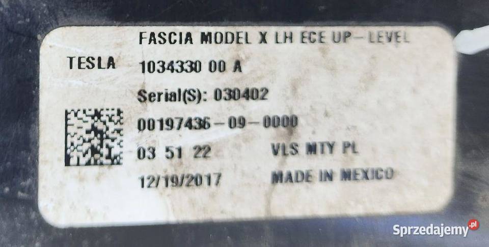 TESLA MODEL X DRL LED LAMPA LEWA osobowe Oświetlenie