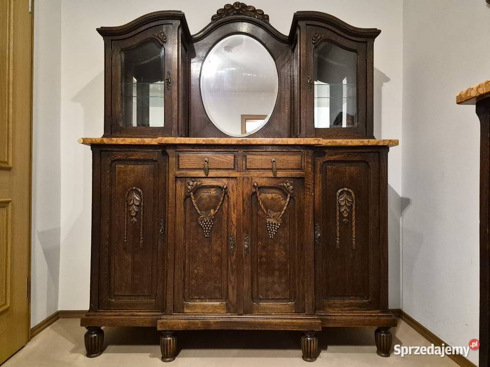 Secesyjna komoda dębowa rzeźbiona z blatem Komody Sypniewo sprzedam