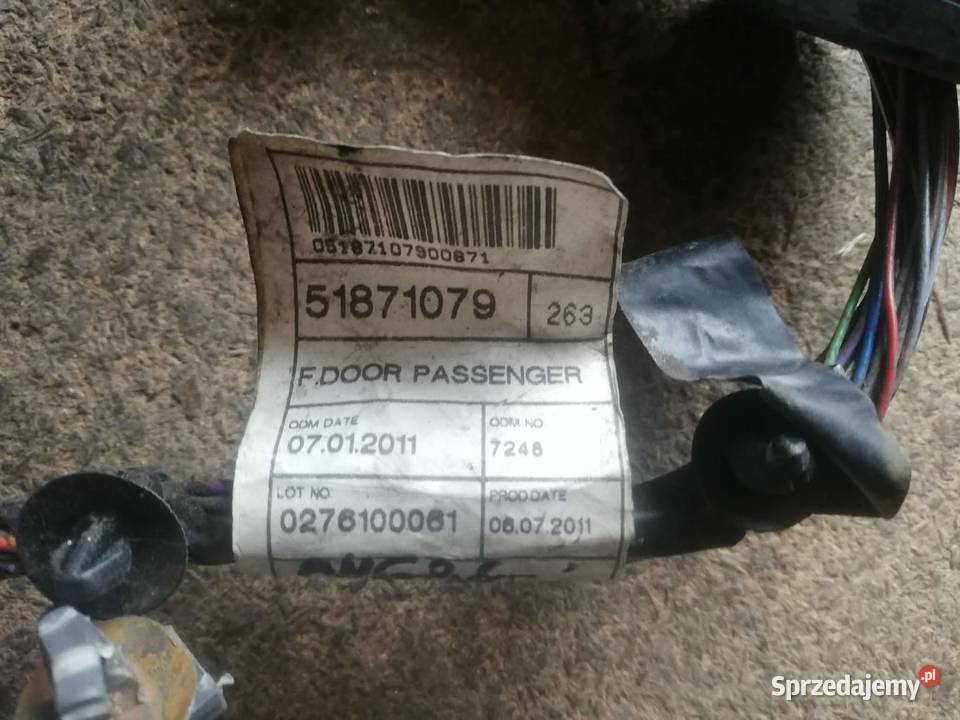 FIAT DOBLO II COMBO PRZEDNIE DRZWI prawe wiazka Ostrów Wielkopolski