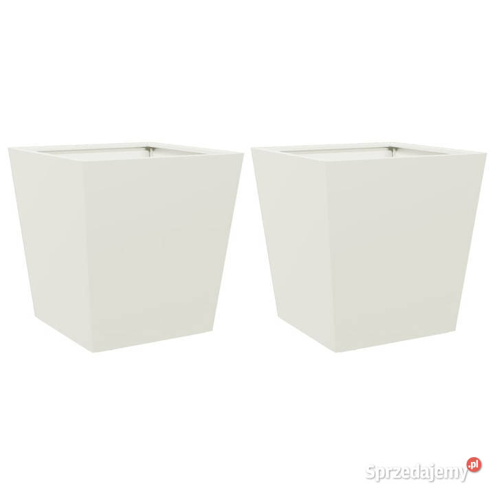 Donice ogrodowe 2 białe 40x40x40 stalowe Warszawa sprzedam