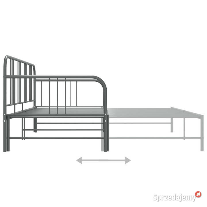 Sofa z wysuwaną ramą łóżka szara metalowa 90x200 185cm Warszawa sprzedam