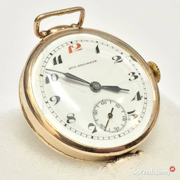 AUGUST ERICSSON Złoty zegarek 14K ANTYCZNY unisex mazowieckie