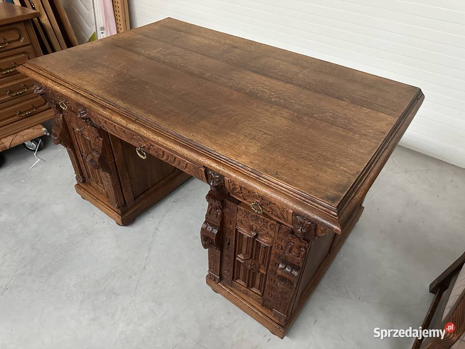 Antyczne dębowe biurko gabinetowe 150 Sławoszewek