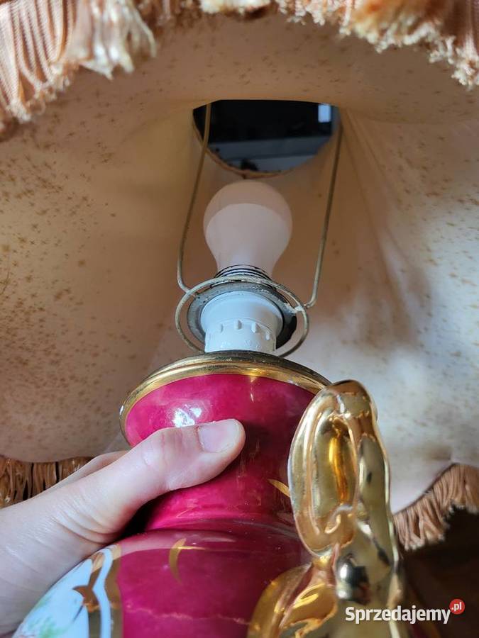 Porcelanowa belgijska lampa Lampy stołowe i nocne mazowieckie Warszawa sprzedam