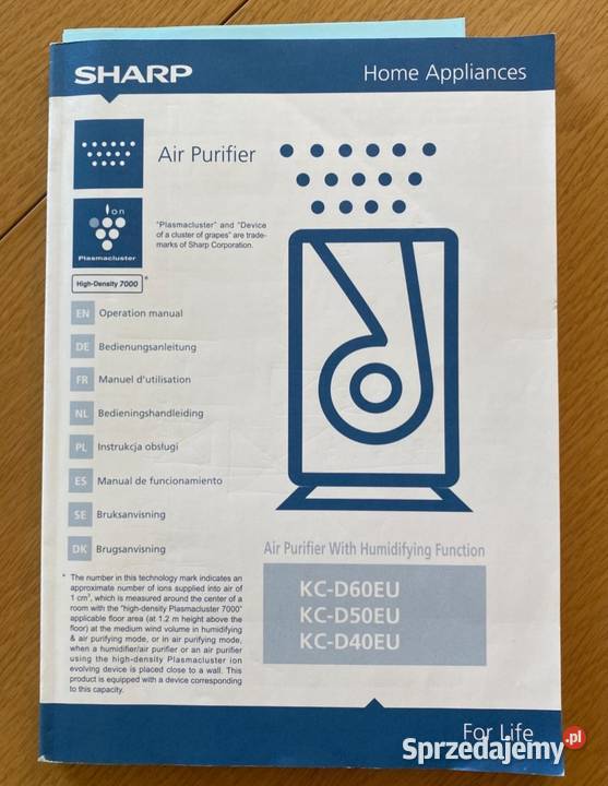 Oczyszczacz powietrza SHARP KCD60EUW Filtr HEPA Gdańsk