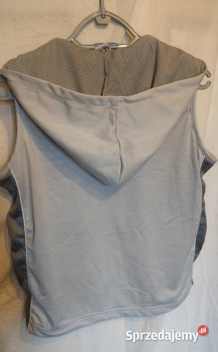 Szara kamizelka z dużym kapturem M S L XL