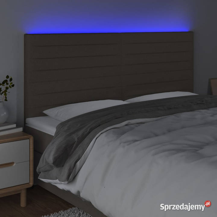 Zagłówek do łóżka z LED taupe 180x5x118128 Warszawa