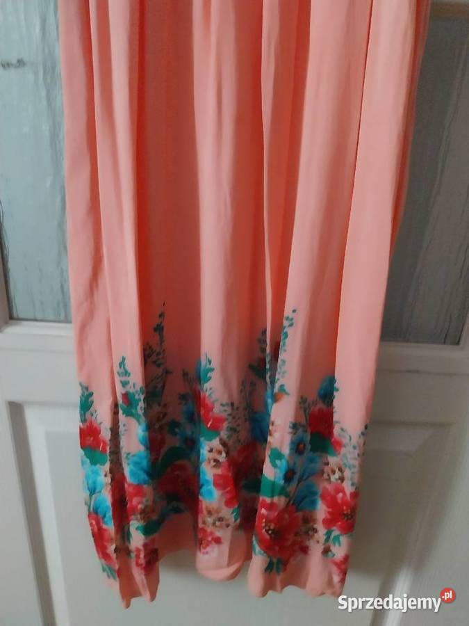 Letnia łososiowa sukienka 100bawełny Polkowice