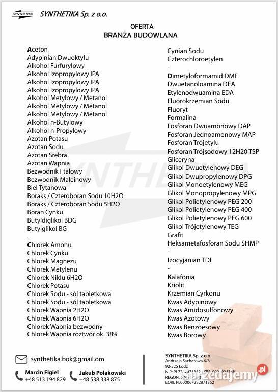 Surowce i Odczynniki Chemiczne SYNTHETIKA Sp z o