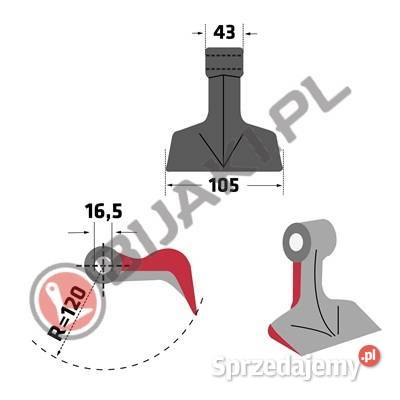 Bijak młotkowy RM47 do kosiarek bijakowych VOTEX kujawsko-pomorskie Chmielniki