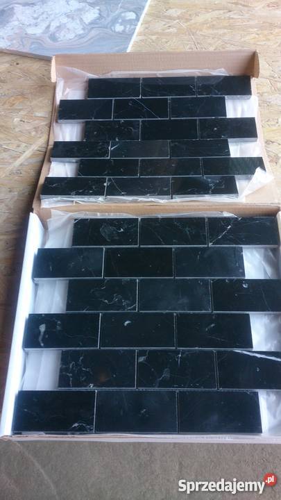 Mozaika marmurowa BRICK Nero Marquina kamień Piława Górna