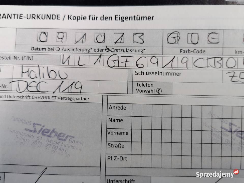 Malibu LT GUE 20 na części drzwi skrzynia radio 160KM małopolskie Olkusz