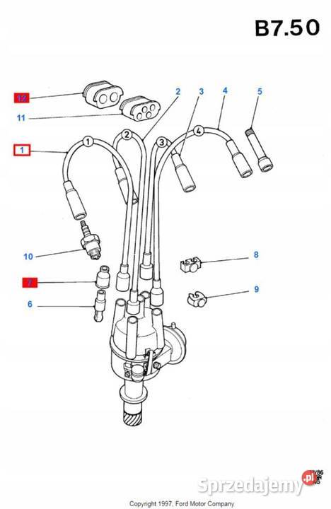 PRZEWÓD ZAPŁONOWY FORD SIERRA GRANADA SCORPIO lubelskie
